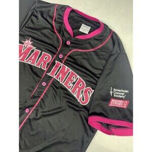 Seattle Mariners Pink in the Park Event Jersey for Breast Cancer Awareness Large